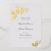 Orchidee Geloften Ivoor Formele Klassieke Trouwen  Folie Uitnodiging (Voorkant)