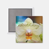 Orchidee · Gelukkige Verjaardagsmagneet Magneet (Voorkant / Achterkant)