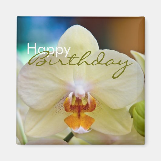 Orchidee · Gelukkige Verjaardagsmagneet Magneet (Voorkant)