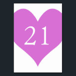 Orchidee genummerd hart kaart<br><div class="desc">Eenvoudige schattige hartvorm in orchidee paarse met witte tafelnummer voor uw bruiloft.</div>