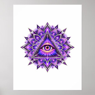 Orchidee Geometrie Oog Poster