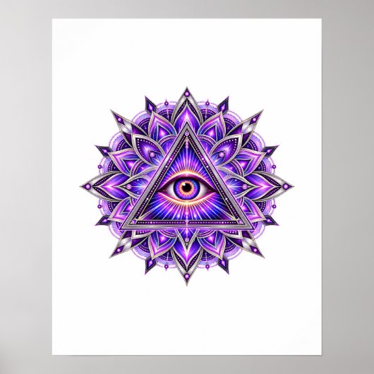 Orchidee Geometrie Oog Poster (Voorkant)