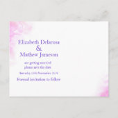 Orchidee geschilderd paarse bloem save the date ca aankondigingskaart (Achterkant)