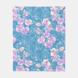 Orchidee geschilderde waterverf fleece deken