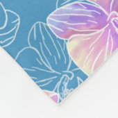 Orchidee geschilderde waterverf fleece deken (Hoek)