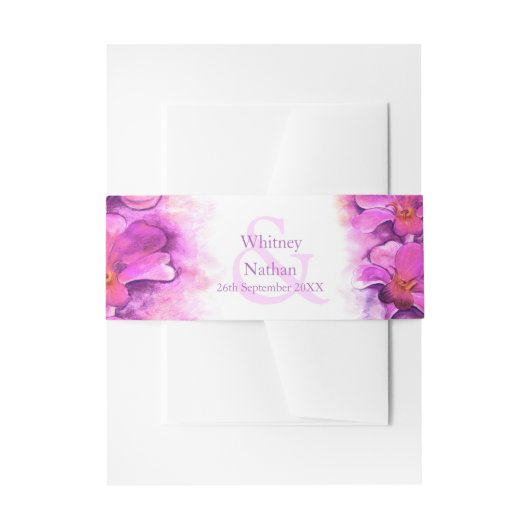 Orchidee gestileerde losse waterverf briefpapier b uitnodigingen wikkel (Voorkant Voorbeeld)