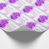 Orchidee gestileerde paarse naam bruiloft wrap cadeaupapier (Hoek)
