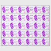 Orchidee gestileerde paarse naam bruiloft wrap cadeaupapier (Vlak)