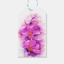 Orchidee gestileerde paarse roze genoemd huwelijks cadeaulabel
