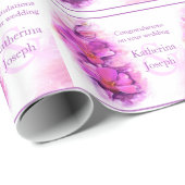 Orchidee gestileerde paarse roze met de naam trouw cadeaupapier (Rol Hoek)