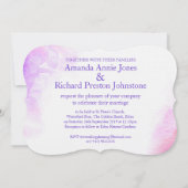 Orchidee gestileerde waterverf paarse bruiloft uit kaart (Achterkant)