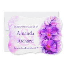 Orchidee gestileerde waterverf paarse bruiloft uit