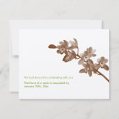 Orchidee groen ecru modern bruiloft reageren react kaart (Voorkant)