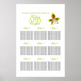 Orchidee groen Huwelijks zitplaats Tafel Planner 1 Poster