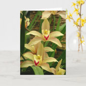 Orchidee Groeten Kaart (Gele Bloem)