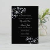 Orchidee Heirloom Zwart Wit Formal Classic Wedding Folie Uitnodiging (Staand Voorkant)
