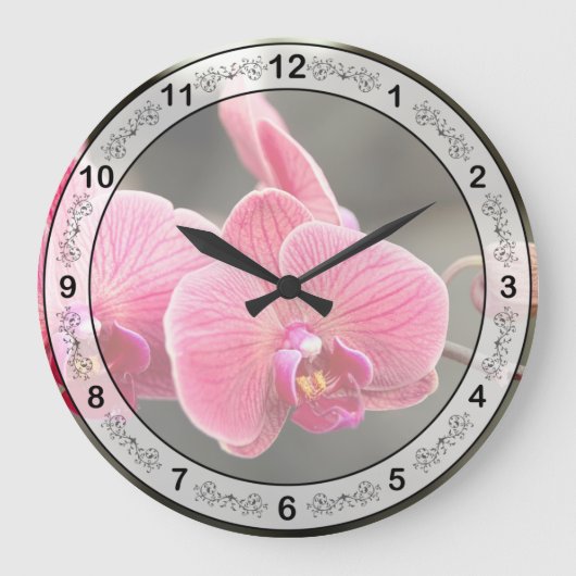 Orchidee - het zijn er twee om te tango grote klok (Voorkant)