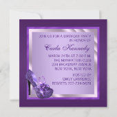 Orchidee Hoge Hak Sandaaltje Dames Paars Verjaarda Kaart (Achterkant)