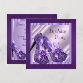 Orchidee hoge hakken schoenen Dames Paars Verjaard Kaart (Voorkant / Achterkant)