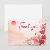 Orchidee Huwelijk Bedankkaart – Roze Bloemendesign (Voorkant / Achterkant)