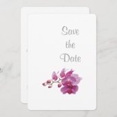 Orchidee Huwelijk Dag Thema Save the Date (Voorkant / Achterkant)
