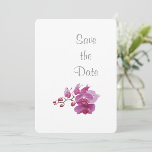 Orchidee Huwelijk Dag Thema Save the Date (Staand voorkant)