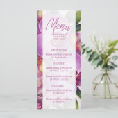 Orchidee Huwelijks Plat Menu  (Staand voorkant)