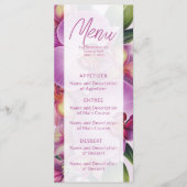 Orchidee Huwelijks Plat Menu  (Voorkant)