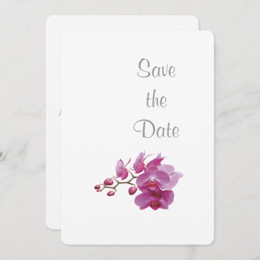 Orchidee Huwelijksdag Thema Save the Date (Voorkant / Achterkant)