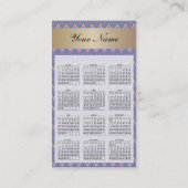 Orchidee Ikat ZigZag Pocket 2019 Kalender Visitekaartje (Achterkant)