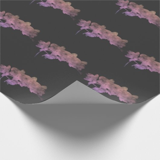 Orchidee Ipanema schaduw op een donkere achtergron Cadeaupapier (Hoek)