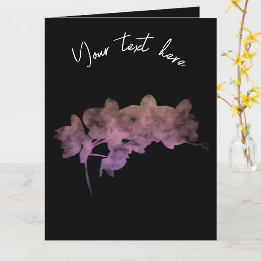 Orchidee Ipanema schaduw op een donkere achtergron Kaart (Gele Bloem)