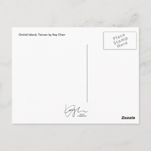 Orchidee Island, Taiwan Briefkaart (Achterkant)