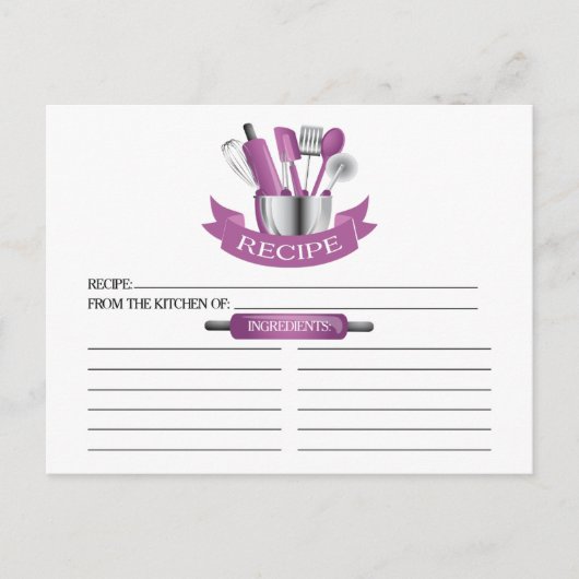 Orchidee Keukengerei Vrijgezellenfeest Recept Kaar Briefkaart (Voorkant)