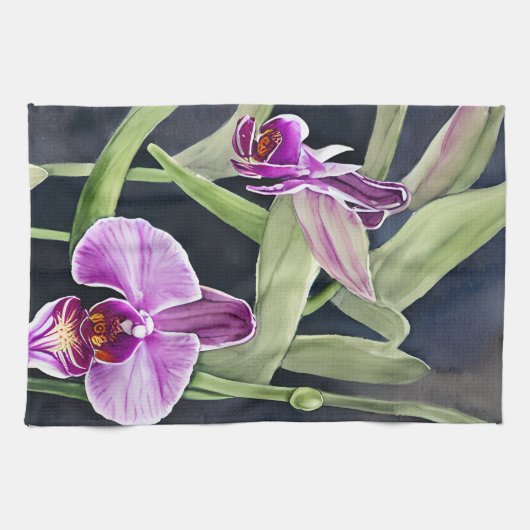 Orchidee keukenhanddoek (Horizontaal)