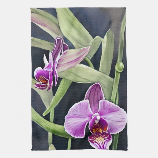 Orchidee keukenhanddoek (Verticaal)