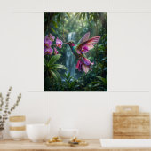 Orchidee Kolibrie Juweel Vlucht Poster (Keuken)