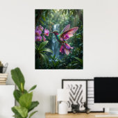 Orchidee Kolibrie Juweel Vlucht Poster (Thuiskantoor)