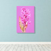 Orchidee kunst bloem paars roze canvas print (Insitu (Houten vloer))