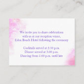 Orchidee kunst paarse bruiloft info behuizing kaar informatiekaartje (Achterkant)