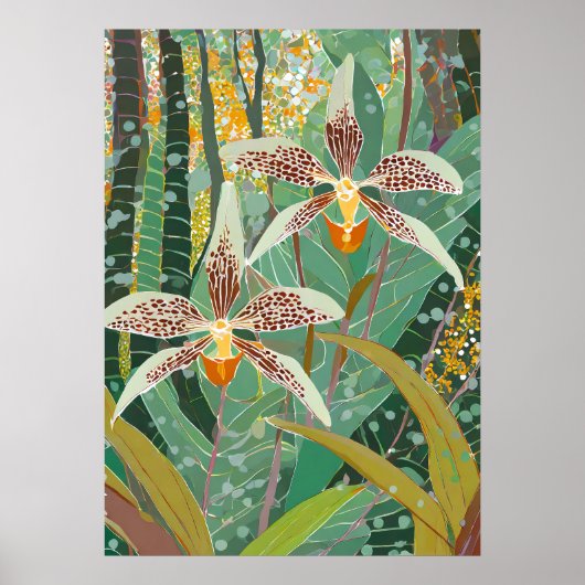Orchidee Kunst V12 Poster (Voorkant)