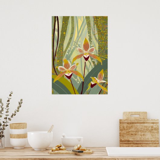 Orchidee Kunst V14 Poster (Keuken)