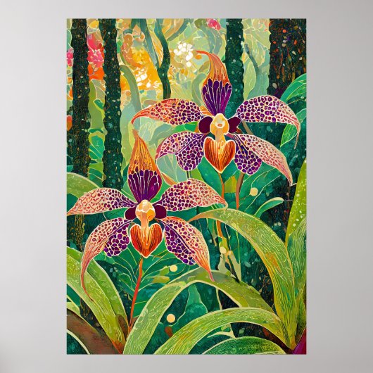 Orchidee Kunst V26 Poster (Voorkant)