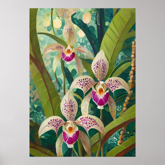 Orchidee Kunst V27 Poster (Voorkant)