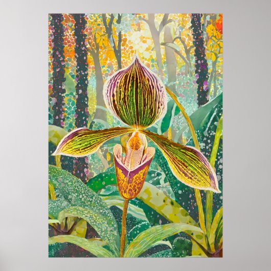 Orchidee Kunst V41 Poster (Voorkant)