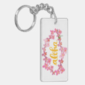Orchidee Lei Aloha Aquarel Sleutelhanger (Voorkant Links)