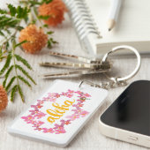 Orchidee Lei Aloha Aquarel Sleutelhanger (Voorkant Rechts)