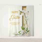 Orchidee lelie kruis Pasen achtergrond Wandkleed (Voorkant)