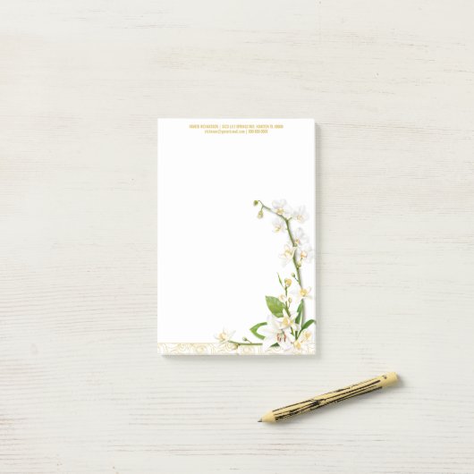 Orchidee Lelie Lente Post-it® Notes (Op bureau)