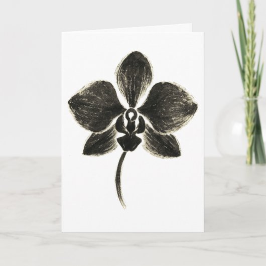 Orchidee lijntekening – Botanische Kaart (Voorkant)